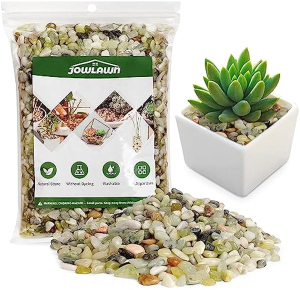 Jowlawn 5lb Jade Bean Sand Stone-Succulents and Cactus Bonsai DIY Projects Rocks,Decorative Gravel for Plants and Vases Fillers,Terrarium